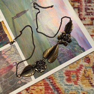 Brass Color Floral Necklace